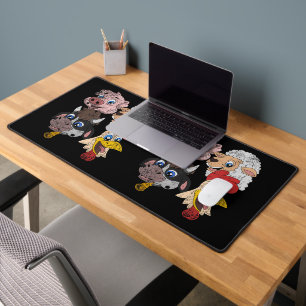 Pig Sheep Cow Chicken Kids Toddlers Funny Farm Squ Desk Mat
