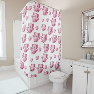 Pig shower curtain