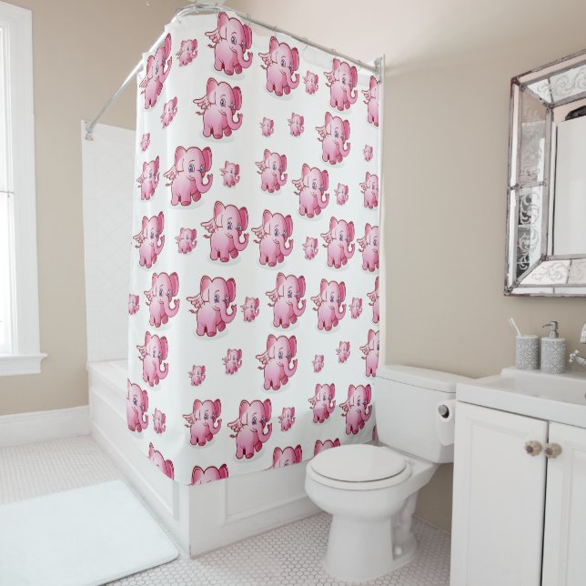 Pig shower curtain (In Situ)