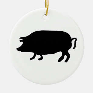 Pig Silhouette Ceramic Tree Decoration