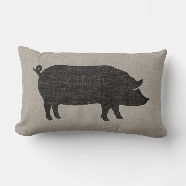 Pig Silhouette Lumbar Cushion (Front)