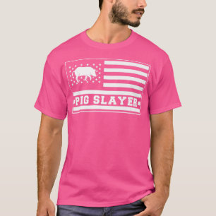Pig Slayer USA American Flag Boar Hunting Premium T-Shirt