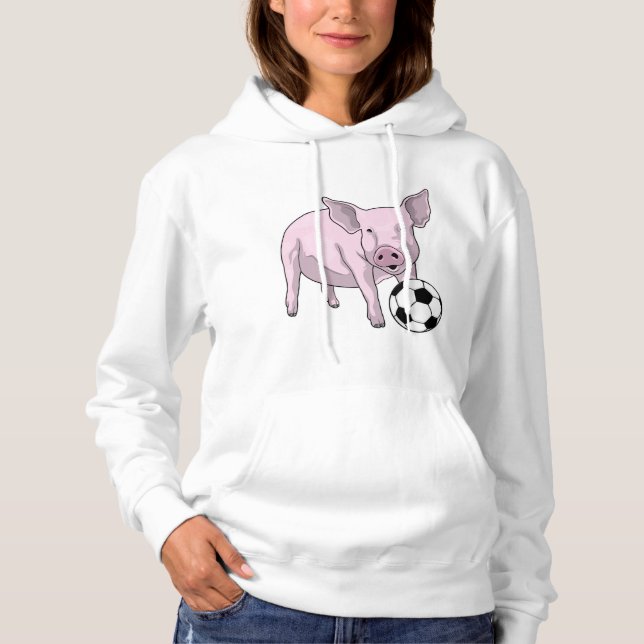 Pig Soccer player Soccer Hoodie (Front)