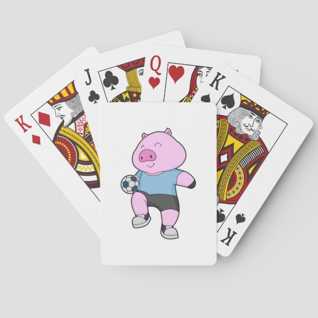 Pig Soccer player Soccer Playing Cards (Back)