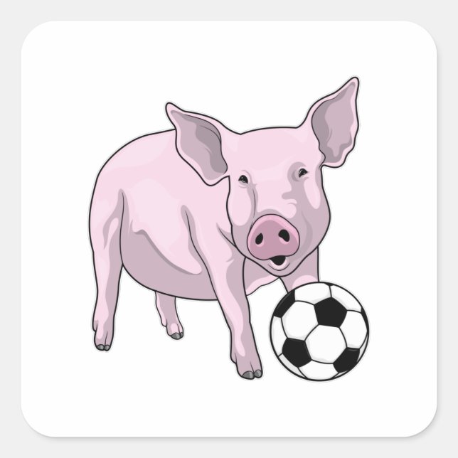 Pig Soccer player Soccer Square Sticker (Front)