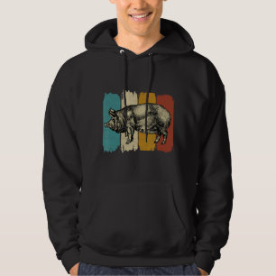 Pig Sow Piglet Retro Vintage For Pigs Lovers Hoodie