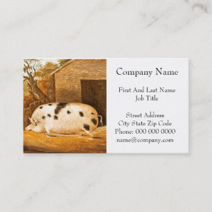 Pig Spotted Hog Vintage Farm Art Painting Business Card