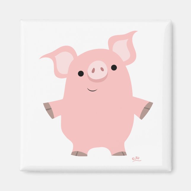 Pig standing up magnet (Front)