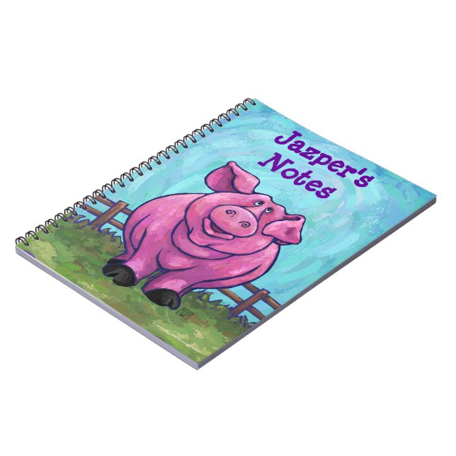 Pig Stationery Spiral Notebook (Left Side)