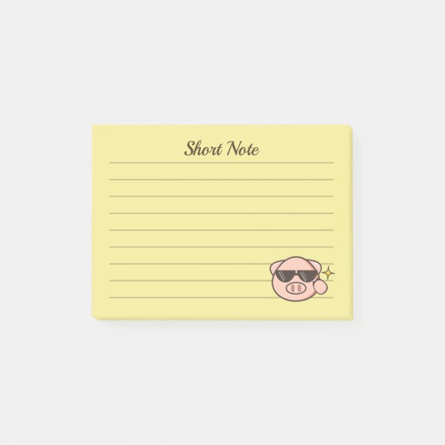 Pig sunglasses post-it notes (Front)