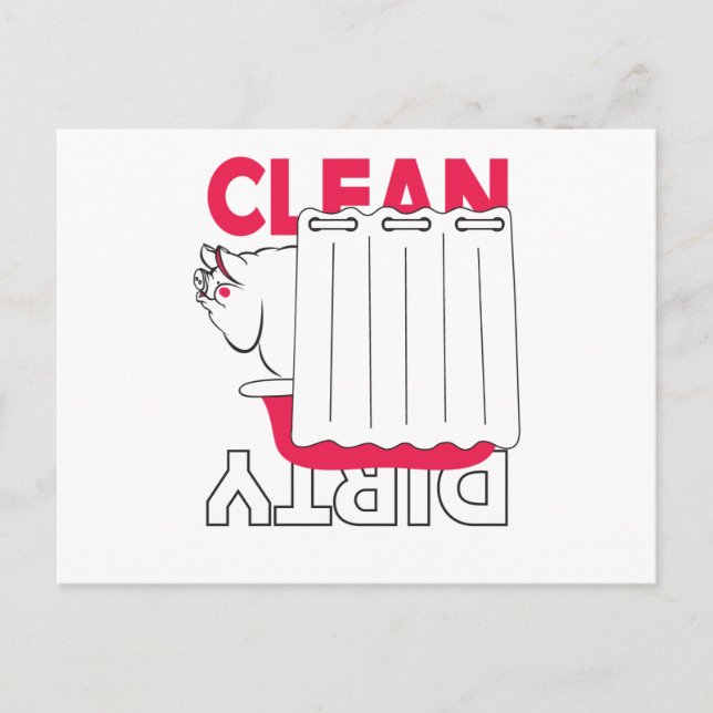 pig taking bath - Clean or Dirty Postcard (Front)