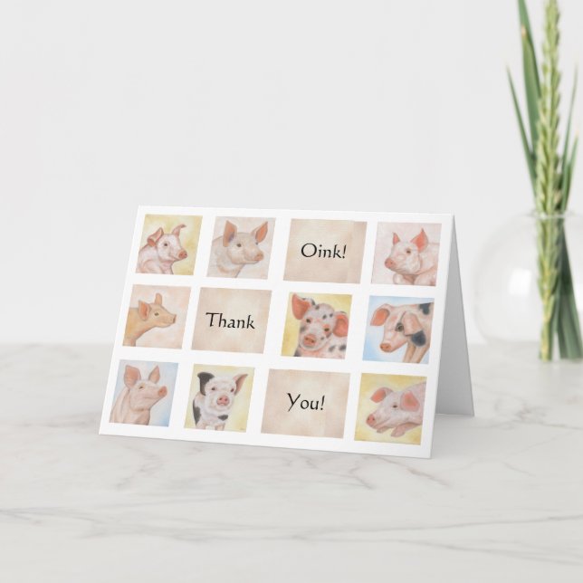 Pig Thank You card (Front)