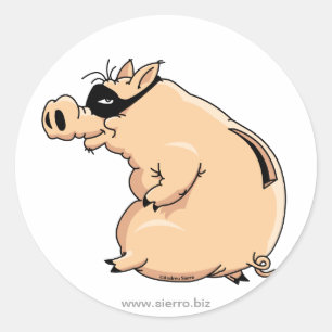 Pig Thief Classic Round Sticker