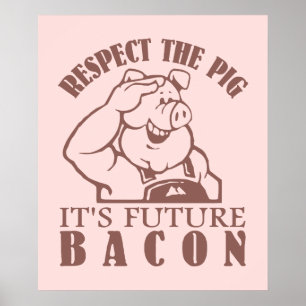 PIG TO BACON custom colour poster