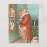 Pig Tying His Cravat