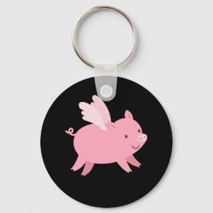 Pig Uses Wings To Fly Flying Pig Key Ring