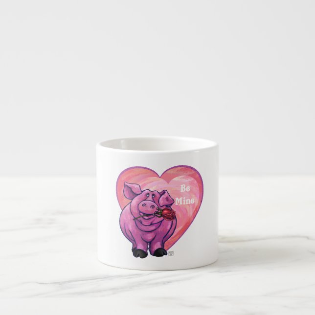 Pig Valentine's Day Espresso Cup (Front)