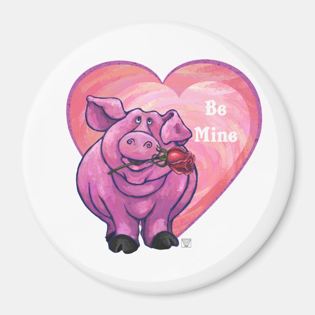 Pig Valentine's Day Magnet (Front)