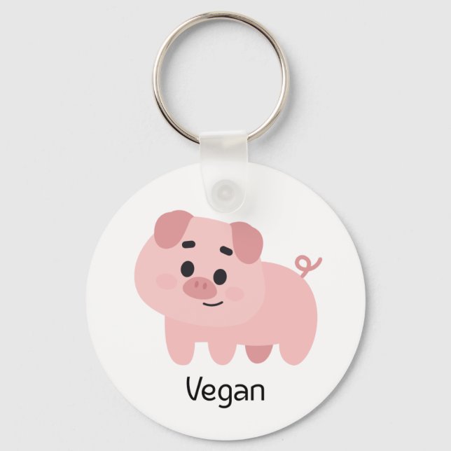Pig Vegan Key Ring (Front)