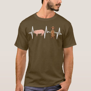 Pig Vizsla Heartbeat Dog Lover T-Shirt