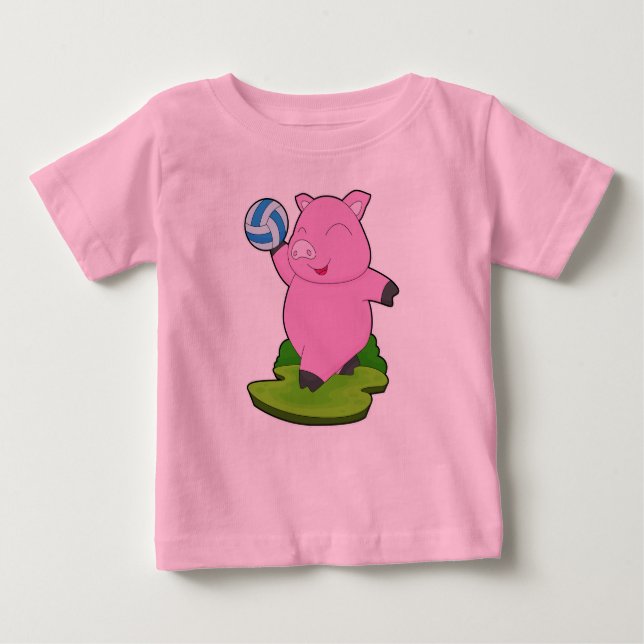 Pig Volleyball player Volleyball Baby T-Shirt (Front)
