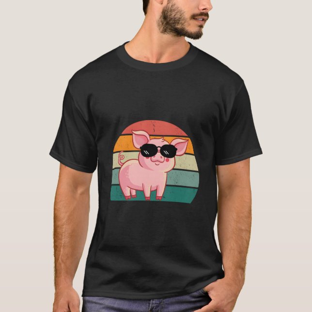 Pig Wearing Sunglasses Pig T-Shirt (Front)