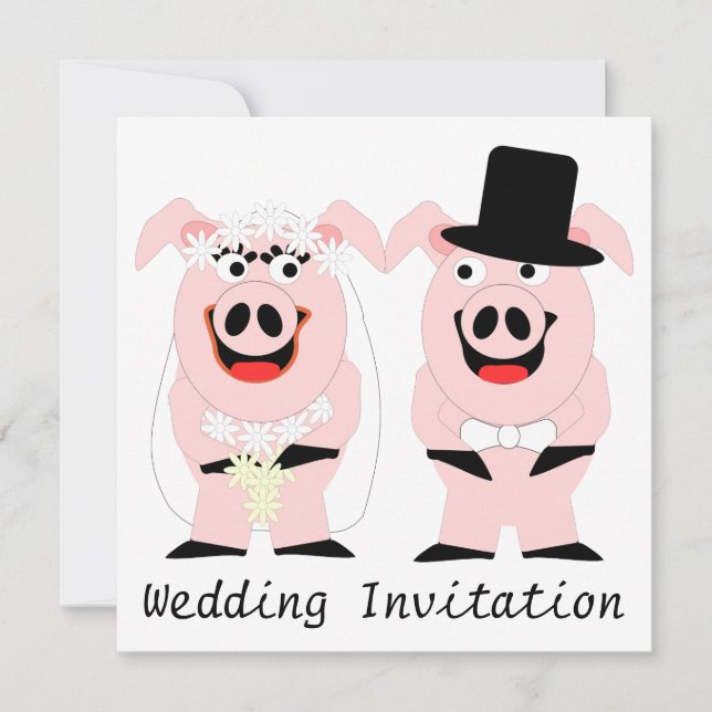 Pig Wedding Invitation (Front)