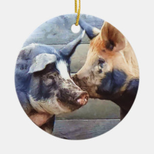 Pig Whisperer Ceramic Tree Decoration
