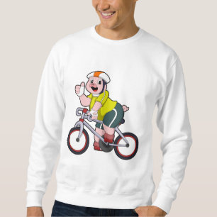 Pig with Bicycle & Helmet Sweatshirt