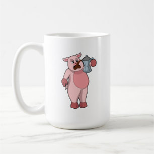 Pig with Coffee pot Coffee Mug