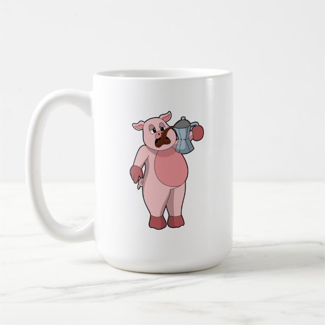 Pig with Coffee pot Mug (Left)
