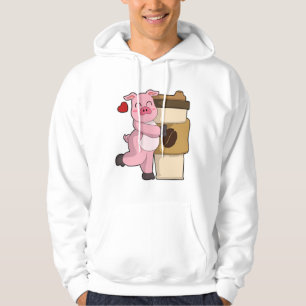 Pig with Coffee to go Hoodie