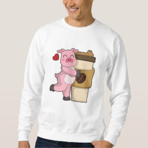 Pig with Coffee to go Sweatshirt