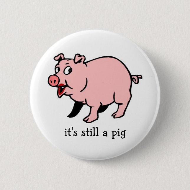 Pig with Lipstick - Button (Front)