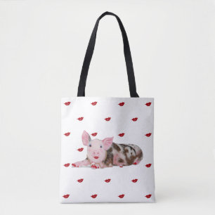 Pig with Lipstick Tote
