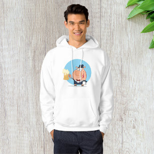 Pig With Pint Of Beer Mens Hoodie