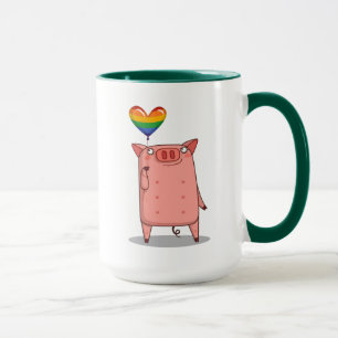 Pig With Rainbow Balloon Mug