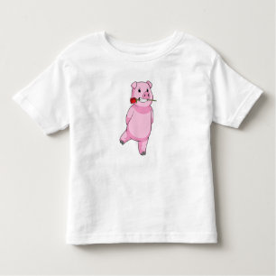 Pig with Rose Flower Toddler T-Shirt