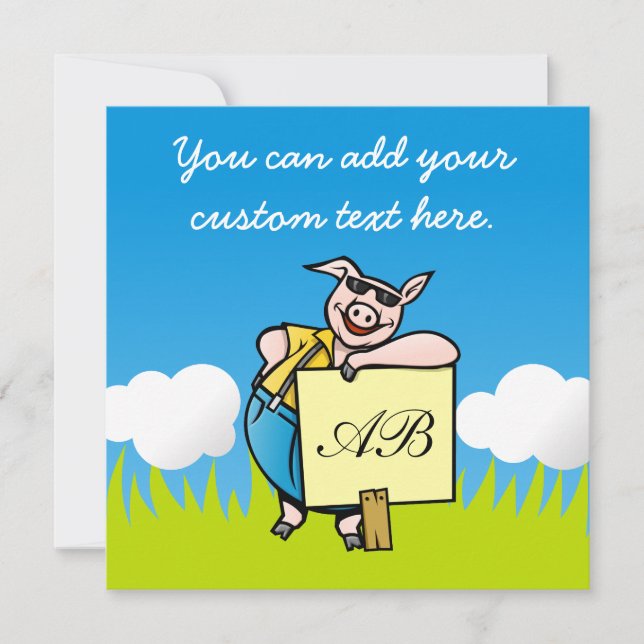 Pig with Sign (Front)