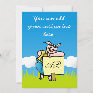 Pig with Sign