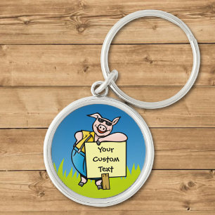 Pig with sign key ring