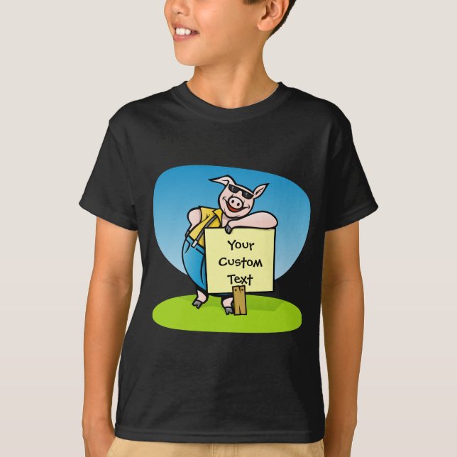 Pig with sign T-Shirt (Front)