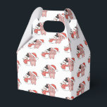 Pig With Snowman In Winter For Christmas Favor Box<br><div class="desc">Pig with a snowman in winter for Christmas - a snowman for winter and Christmas. A winter greeting in the cold season for the holidays. Christmas pig with snowman.</div>