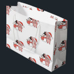 Pig With Snowman In Winter For Christmas Large Gif Gift Bag<br><div class="desc">Pig with a snowman in winter for Christmas - a snowman for winter and Christmas. A winter greeting in the cold season for the holidays. Christmas pig with snowman.</div>