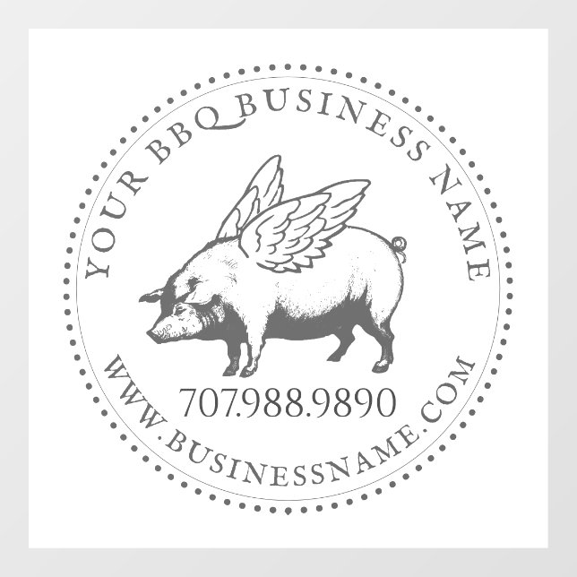 Pig With Wings BBQ Barbecue Business (Sheet)