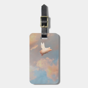 pig with wings luggage tag