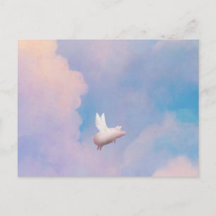 pig with wings postcard