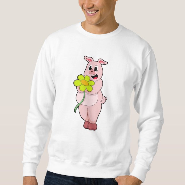 Pig with yellow Flower Sweatshirt (Front)