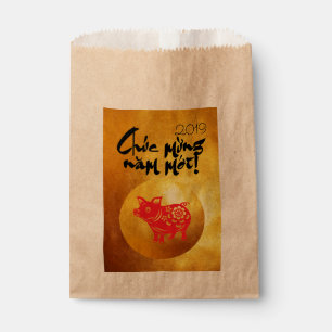 Pig Year 2019 Greeting in Vietnamese Gold Favour B Bags