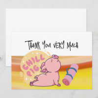 PIG Yoga Thank you card forPIG lovers